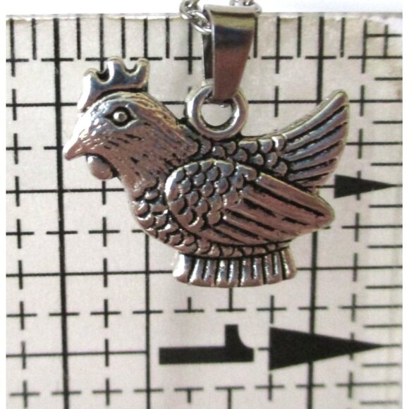 New Chicken Pendant Necklace with 18" Chain  - Farm Animal Bird Jewelry - Picture 6 of 6
